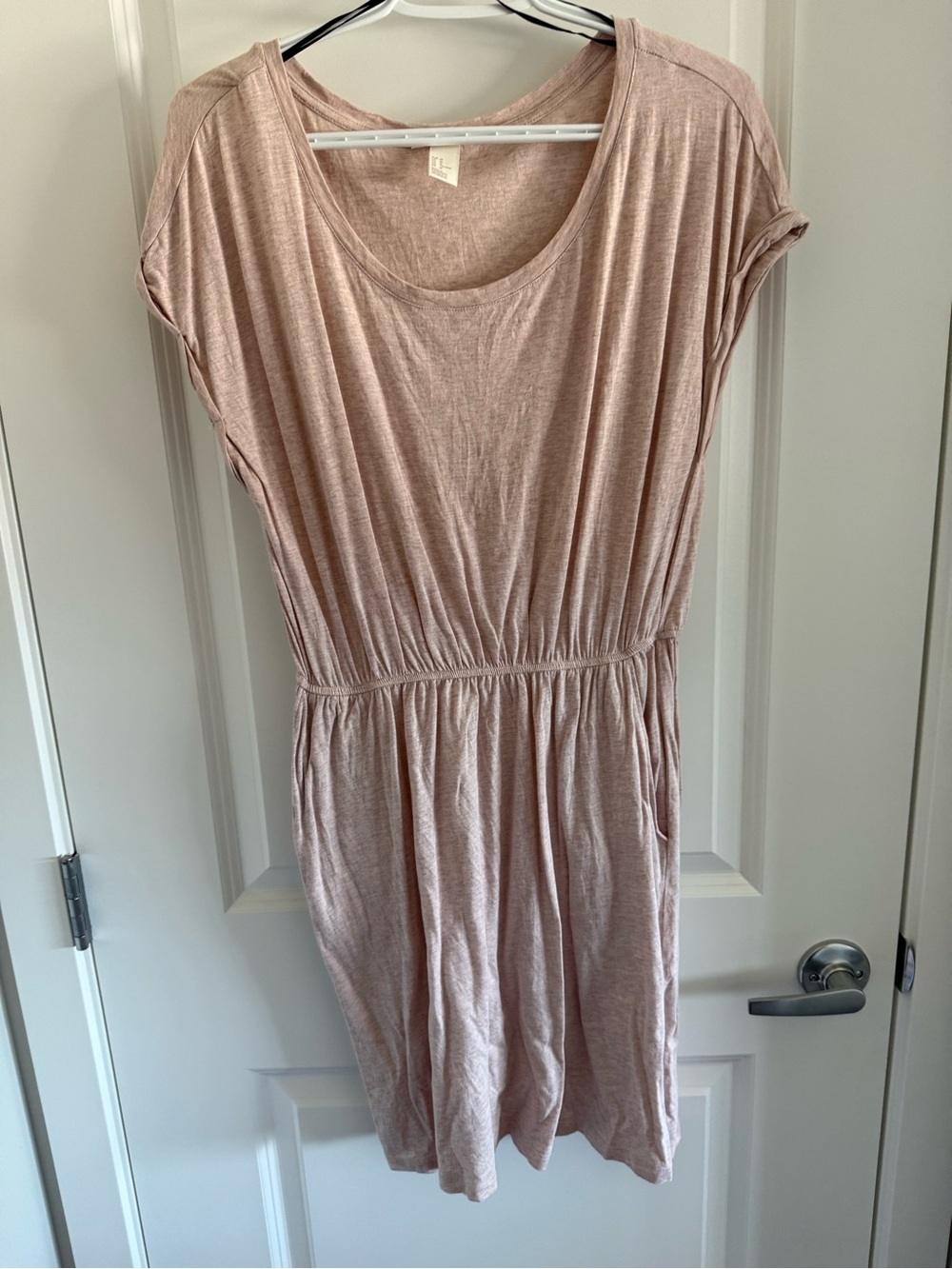 H&M Blush Pink Scoop-Neck Midi Dress